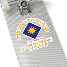 Load image into Gallery viewer, Kiss - Cut Stickers - Army - SSI - 40th Infantry Division - Sunburst Division - US Army Veteran X 300