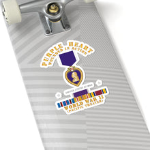 Load image into Gallery viewer, Kiss-Cut Stickers - Purple Heart - WIA w WWII SVC w Purple Heart - Pacific
