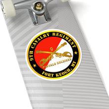 Load image into Gallery viewer, Kiss-Cut Stickers - Army - 9th Cavalry Regiment - Fort Keogh, MT - Buffalo Soldiers w Cav Branch