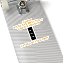 Load image into Gallery viewer, Kiss-Cut Stickers - Army - Chief Warrant Officer 4 - CW04 - Combat Veteran - Flat - X 300