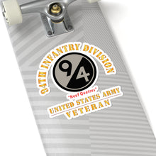 Load image into Gallery viewer, Kiss-Cut Stickers - Army - SSI - 94th Infantry Division - Neuf Quatres - US Army Veteran X 300