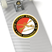 Load image into Gallery viewer, Kiss-Cut Stickers - Army - 10th Cavalry Regiment - Fort Assiniboine, MT - Buffalo Soldiers w Cav Branch