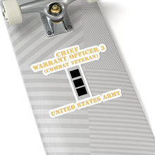 Load image into Gallery viewer, Kiss-Cut Stickers - Army - Chief Warrant Officer 3 - CW03 - Combat Veteran - Flat - X 300