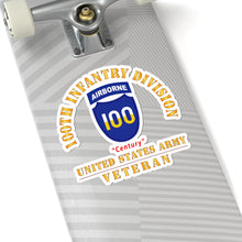 Load image into Gallery viewer, Kiss-Cut Stickers - Army - SSI - 100th Division (Airborne) - Century - US Army Veteran X 300