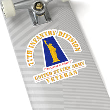 Load image into Gallery viewer, Kiss-Cut Stickers - Army - SSI - 77th Infantry Division - The Statue of Liberty - US Army Veteran X 300