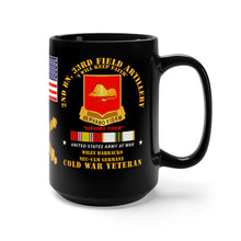 Load image into Gallery viewer, Black Mug 15oz - 2nd Battalion 33rd Field Artillery - New Ulm Germany with Cold War Service Ribbons