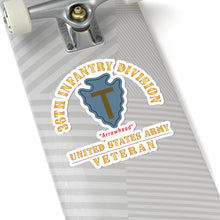 Load image into Gallery viewer, Kiss - Cut Stickers - Army - SSI - 36th Infantry Division - Arrowhead - US Army Veteran X 300