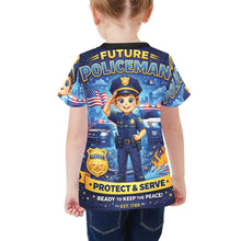 Load image into Gallery viewer, Little Kids' All Over Print Crew Neck T-Shirt - Young Patriot - Future Policeman