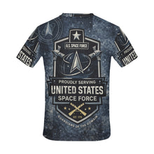 Load image into Gallery viewer, Men's All Over Print Crew Neck T-Shirt - Tribute Tee - United States Space Force