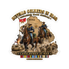 Load image into Gallery viewer, Kiss-Cut Stickers - Army - Buffalo Soldiers in Iraq - OIF - Cavalrymen at War w IRAQ SVC - 3D - Enhanced