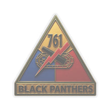 Load image into Gallery viewer, Kiss-Cut Stickers - SSI - 761st Tank Battalion SSI w Name Tape - 3D - enhanced
