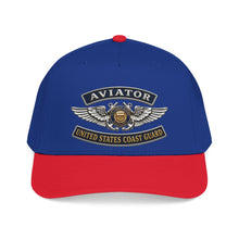 Load image into Gallery viewer, Mid Profile Baseball Cap - USCG - Aviator Badge - Auxiliary w txt - 3D - Enhanced