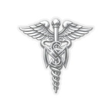 Load image into Gallery viewer, Kiss-Cut Stickers - Army Medical Service Corps (MS) Branch Insignia - 3D - Silver - Enhanced