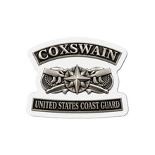 Load image into Gallery viewer, Die-Cut Magnet - USCG - Coxswain w txt - Silver - 3D - Enhanced