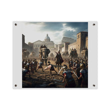 Load image into Gallery viewer, Acrylic Wall Art Panel - Hannibal Battling the Roman Legions as he Enters Rome