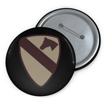 Load image into Gallery viewer, Custom Pin Buttons - SSI - 1st Cavalry Division - Subdued Desert X 300