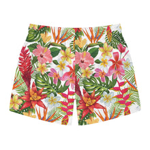 Load image into Gallery viewer, Swim Trunks (AOP) - White - Tropical Flowers X 300