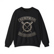Load image into Gallery viewer, Crewneck Sweatshirt - USCG - Surfman Badge w txt - 3D - Enhanced