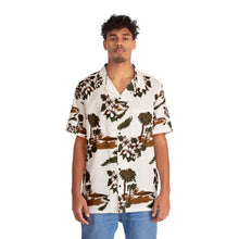 Load image into Gallery viewer, Men's Hawaiian Shirt (AOP) - White - Flowers and Palms