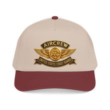 Load image into Gallery viewer, Mid Profile Baseball Cap - USCG - Aircrew Badge w txt - 3D - Enhanced