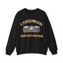 Load image into Gallery viewer, Crewneck Sweatshirt - USCG - Coxswain w txt - Gold - 3D - Enhanced