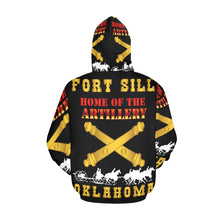 Load image into Gallery viewer, Men's All Over Print Hoodie (USA Size) (Model H13) - Army - Fort SIll, Home of Artillery w Cassion - Gold