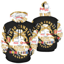 Load image into Gallery viewer, Men's All Over Print Hoodie (USA Size) (Model H13) - Army - 89th Military Police Brigade - Iraq Combat Veteran - SSI - Br w IRAQ SVC X 300