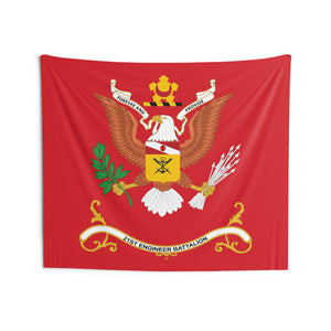 Indoor Wall Tapestries - 21st Engineer Battalion Colors - FORSEE and PROVIDE - Battalion Colors Tapestry