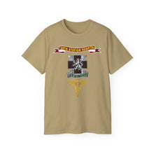Load image into Gallery viewer, Unisex Ultra Cotton Tee - Army - 130th Station Hospital - Ribbon - DUI - Army Medical Corps Branch X 300