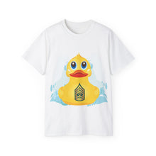 Load image into Gallery viewer, Unisex Ultra Cotton Tee - Yellow Rubber Duck - Front with Water - First Sergeant