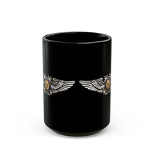 Load image into Gallery viewer, Black Mug (15oz) - USCG - Aviator Badge - Auxiliary wo txt - 3D - Enhanced