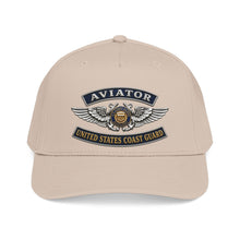 Load image into Gallery viewer, Mid Profile Baseball Cap - USCG - Aviator Badge - Auxiliary w txt - 3D - Enhanced