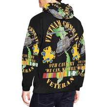 Load image into Gallery viewer, Men's All Over Print Hoodie (USA Size) (Model H13) - Vietnam Combat Cavalry Veteran w 9th Cav Helicopter