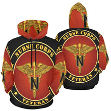 Load image into Gallery viewer, Men's All Over Print Hoodie (USA Size) (Model H13) - Army - Nurse Corps Veteran