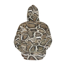 Load image into Gallery viewer, Men's All Over Print Hoodie (USA Size) (Model H13) - Brown Snake Skin