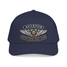Load image into Gallery viewer, Mid Profile Baseball Cap - USCG - Aviator Badge - Auxiliary w txt - 3D - Enhanced