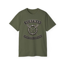 Load image into Gallery viewer, Unisex Ultra Cotton Tee - USCG - Surfman Badge w txt - 3D - Enhanced