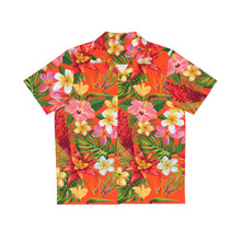 Load image into Gallery viewer, Men's Hawaiian Shirt (AOP) - Orange - Tropical Flowers X 300