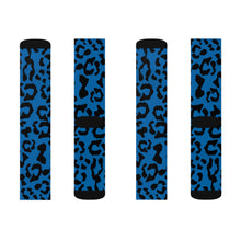 Load image into Gallery viewer, Sublimation Socks - Leopard Camouflage - Blue-Black