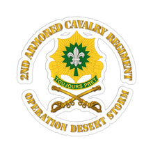 Load image into Gallery viewer, Kiss-Cut Stickers - Army - 2nd Armored Cavalry Regiment DUI - Red White - Operation Desert Storm
