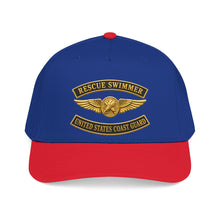 Load image into Gallery viewer, Mid Profile Baseball Cap - USCG - Aviation Rescue Swimmer w txt - 3D - Enhanced