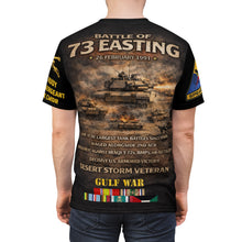 Load image into Gallery viewer, Battle of 73 Easting Veterans Tribute All-Over Print Tee — 3rd Armored Division (Spearhead) - SFC RUDY