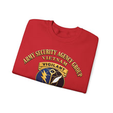 Load image into Gallery viewer, Crewneck Sweatshirt - Army - Army Security Agency Group DUI - w SVC Ribbons - 3D - Enhanced
