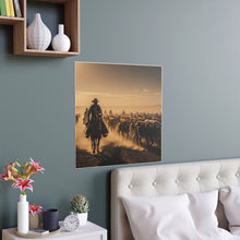 Load image into Gallery viewer, Indoor and Outdoor Silk Posters - Dirty, dusty cattle drive in the Old West