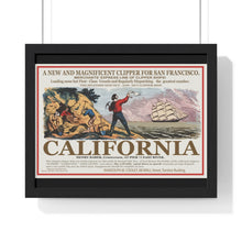Load image into Gallery viewer, Premium Framed Horizontal Poster - Set Sail for CALIFORNIA - California Gold