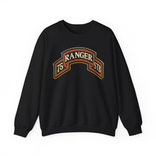 Load image into Gallery viewer, Crewneck Sweatshirt - Army - 75th Ranger Regiment - STB - Ranger Scroll - 3D - Enhanced