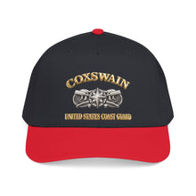 Load image into Gallery viewer, Mid Profile Baseball Cap - USCG - Coxswain w txt - Gold - 3D - Enhanced