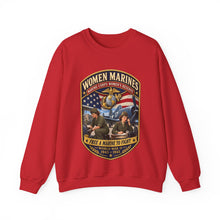 Load image into Gallery viewer, Crewneck Sweatshirt - Women Marines - Marine Corps Womens Reserve - WWII - 3D - Enhanced