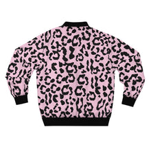 Load image into Gallery viewer, Men's AOP Bomber Jacket - Leopard Camouflage - Baby Pink - Black