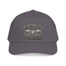 Load image into Gallery viewer, Mid Profile Baseball Cap - USCG - Coxswain w txt - Silver - 3D - Enhanced